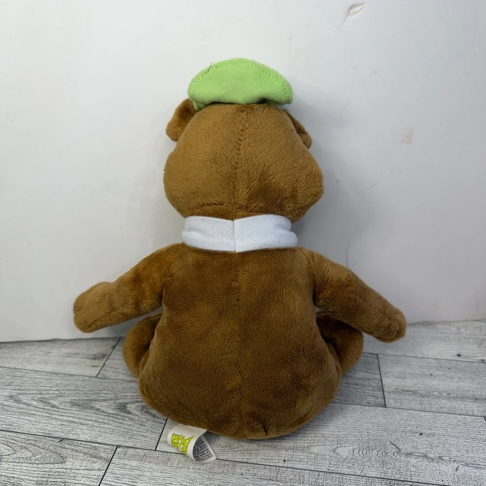 Yogi Bear Plush Stuffed Animal Hanna-Barbera Brown Green Hat Tie 9.5 inch